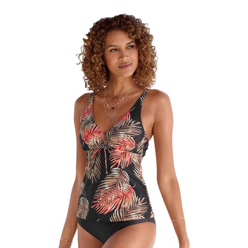 LASCANA Women's Palm Print Underwire Tankini Top - image 1 of 4