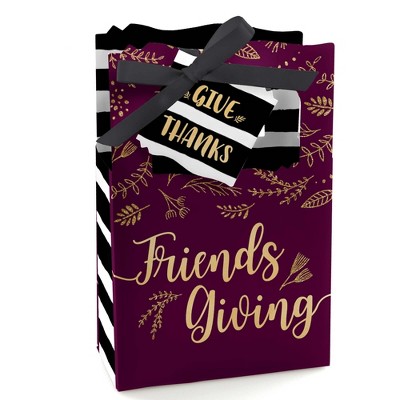 Big Dot of Happiness Elegant Thankful for Friends - Friendsgiving Thanksgiving Party Favor Boxes - Set of 12