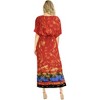 LA LEELA Women's House Daily Routine Evening Wear Loungewear Casual Long Kaftan Cover Up Slit Dress Maxi Dresses Caftans for Women 2X-3X Orange, Tree - 3 of 4