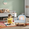 Infans Toddler Rocking Chair Children's Upholstered Velvet Rocker Kids Armchair Blue - 4 of 4