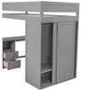 PAGED Twin Size Loft Bed with Desk Modern Wooden Bed Frame with Storage Drawers, Wardrobe and Guardrail for Bedroom - 3 of 4