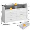 Farmhouse 47 '' W 6 Drawer Bedroom Dresser, Wood Rustic Wide Chest of Drawers for Bedroom, Closet Storage for Bedroom - 2 of 4