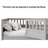 Lyngins French Twin Size Bed Frame, Children's Floor Bed Frame with Super High Security Barrier & Door, Montessori Wooden Toddler Bed, Support Slat - 4 of 4