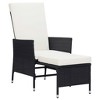 vidaXL 2 Piece Patio Lounge Set with Cushions Poly Rattan Black - 3 of 4