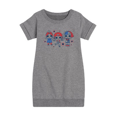 - LOL Surprise! - Fourth of July Graphic Short Sleeve Fleece Dress