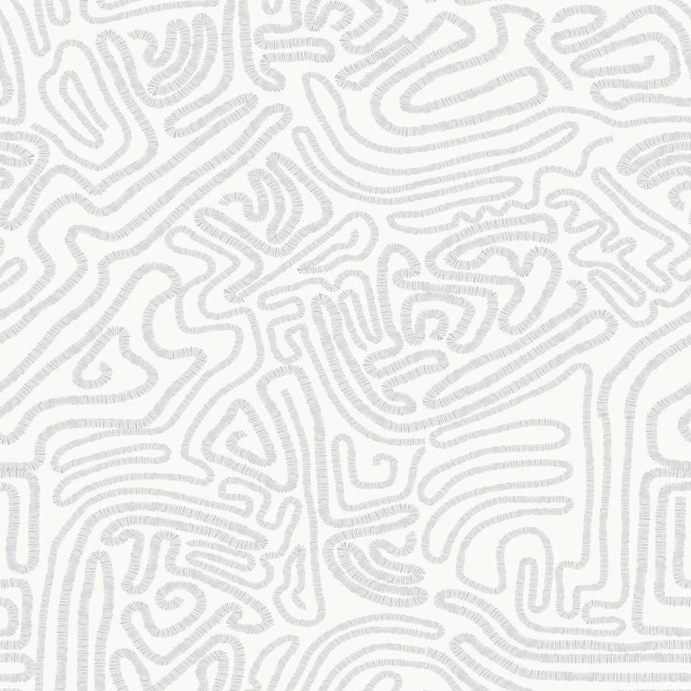 Tempaper & Co. 28 sq ft Sketch Peel and Stick Wallpaper Classic Gray