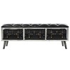 vidaXL Storage Bench 43.3 in. Black Faux Leather - 3 of 4