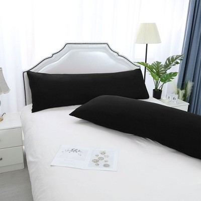 2 Pcs 20"x60" 1800 Series Soft Brushed Microfiber Pillow Cover Black - PiccoCasa