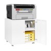 Printer Stand with Storage, Mobile Printer Cabinet for Home Office, Metal Table for Printers with Storage Shelf File Cabinets on Wheels - 4 of 4