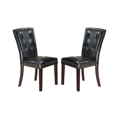 Simple Relax Set Of 2 Leather Upholstered Dining Chairs In Black : Target
