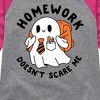 Girls' - Instant Message - Homework Ghost Shirt Tail Raglan Graphic T-shirt - 2 of 4