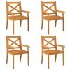 vidaXL Patio Dining Chairs 4 pcs Solid Wood Acacia - 2 of 4