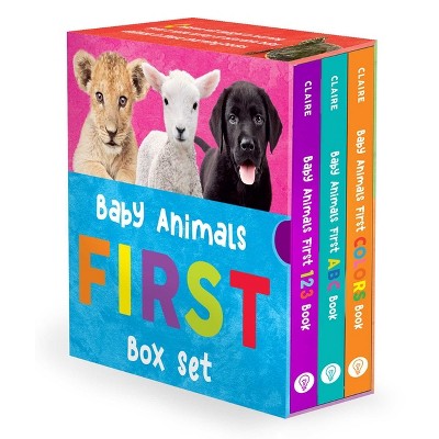 Image of Baby Animals First Box Set: 123, Abc, Colors - by  Alexandra Claire (Paperback)