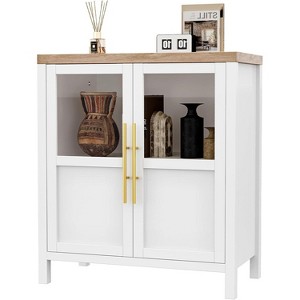 29" Large Buffet Sideboard Cabinet with 2 Glass Doors and Shelves, Modern Farmhouse Storage Cabinet Table for Kitchen Dining Room,Hallway - 1 of 4