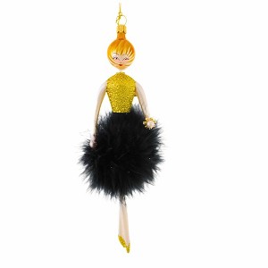 Italian Ornaments 7.0 Inch Lady In Feather Dress Sophisticated Lady Tree Ornaments - 1 of 4