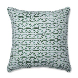 Painted Triangles Verte Square Throw Pillow - Pillow Perfect, Beige Green