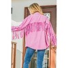 Women's Fringe Back Button Down Shacket - And The Why - 2 of 4