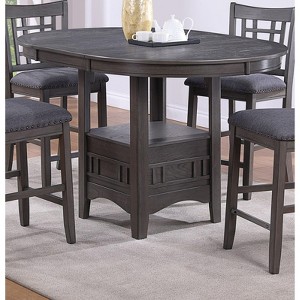 Sapphtopaz Round Dining Table Modern Counter Height Dining Table with Extension Leaf and Storage Base  Kitchen Table for Dining Room, Small Spaces - 1 of 4
