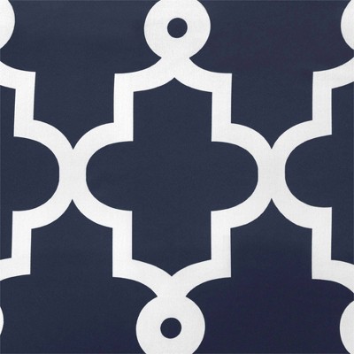 Peacoat Blue and White Geometric Blackout Grommet Curtains, 52" x 84"