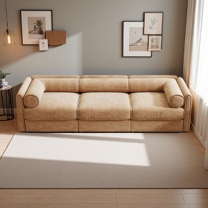 119.5" Chenille 3-Seater Sofa with Hidden Storage - 1 of 4