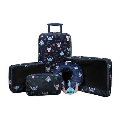 Stitch 6-Piece Travel Set – 20" Carry on Luggage, Neck Pillow, Luggage Tag & Packing Cubes