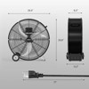 ROVSUN 24" Heavy Duty Drum Fan, 9500CFM High Velocity Industria Fan, 3-Speed Metal Floor Fan with Handle, Air Circulator for Gym, Barn, Shop, Garage - 2 of 4