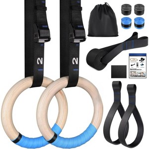 Gymnastic Rings with Quick Numbered Straps, Olympic Rings for Pull-Ups and Home Calisthenics Workouts - 1 of 4