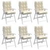 vidaXL Lowback Chair Cushions 6 pcs Cream Oxford Fabric - 4 of 4