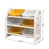 SKRAN 6-Bin Kids Toy Storage Organizer, Multi-functional Nursery Furniture Set with HDPE Shelf and Bins for Playroom, Bedroom - 3 of 4