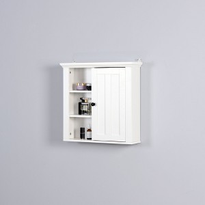 NicBex Bathroom Wall Storage Cabinet with 1 Door&3 Cubbies,Wall Mounted Cabinet for Bathroom,Kitchen,Bedroom&Living Room,MDF Board,White - 1 of 4