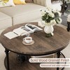 Round Coffee Table,30.5" Coffee Table for Living Room Center Table, 2 Tier Rustic Wood Desktop with Storage Shelf - 3 of 4
