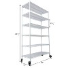 Kumasinova 82/84"H 6 Tier Wire Shelving Unit,6000LBS Height Adjustable Garage Storage Shelves,Heavy Duty Storage Rack with Wheels & Shelf Linerss - 2 of 4