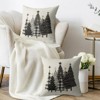 Christmas Pillow Covers 18X18 Set of 2, Black Gray Xmas Tree Buffalo Plaid Decorative - 3 of 4