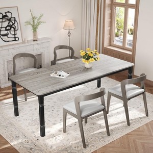 79" Large Industrial Dining Room Table for 6-8 People Rectangular Wood Kitchen Table Modern Farmhouse Dining Table with Heavy Duty Metal Legs - 1 of 4