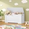 USIKEY Toy Chest, Toy Box for Living Room, Storage Chest with 2 Safety Hinges, 29“ Lift Top Storage Bench, for Bedroom, Entryway, White - 4 of 4