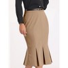 Hobemty Women's Elegant Below Knee Length Fishtail Skirt with Belt - 4 of 4