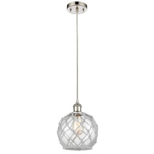 Farmhouse Rope - 1 Light Cord Hung Mini Pendant In Industrial Style-10 Inches Tall and 8 Inches Wide - 1 of 1