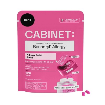 Cabinet Health Diphenhydramine Allergy Relief Refill Compostable Gusset Pouch - 120ct