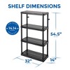 Gracious Living 4 Shelf Fixed Height Ventilated Medium Duty Shelving Unit Organizer System for Home, Garage, Basement, Laundry - 2 of 4