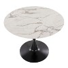 Sapphtopaz Round Dining Table Kitchen Table Industrial Dining Table in Antique Metal and Wood for Dining Room, Small Spaces - 4 of 4