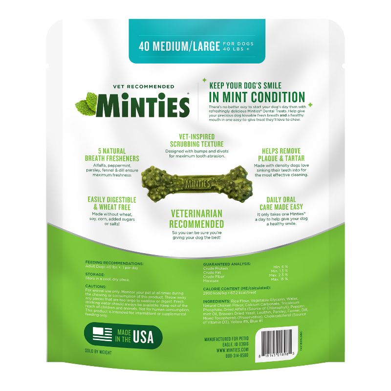 VetIQ Minties - Dental in Peppermint Flavor Dog Treat - Medium/Large, 3 of 9