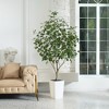 DR.Planzen 72" Artificial Ficus Tree - 6FT UV Resistant Fake Plant with Silk Leaves & 15.7" Planter for Indoor House Plants, Floor & Tall Faux Trees - 2 of 4