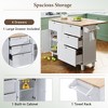 LOVMOR 50.3"Farmhouse Kitchen Island Set with Drop Leaf and 2 Seatings,White - 3 of 4