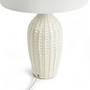 Plum & Post 24.5" Nadia 100W White Modern Premium Ceramic Lamp w/ Fabric Shade - 4 of 4