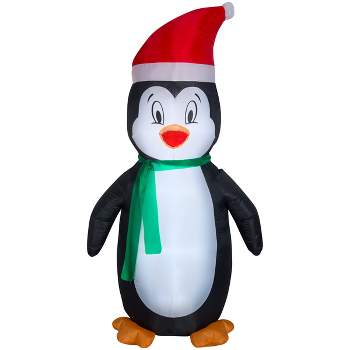 Gemmy Christmas Airblown Inflatable Penguin OPP , 7 ft Tall, White