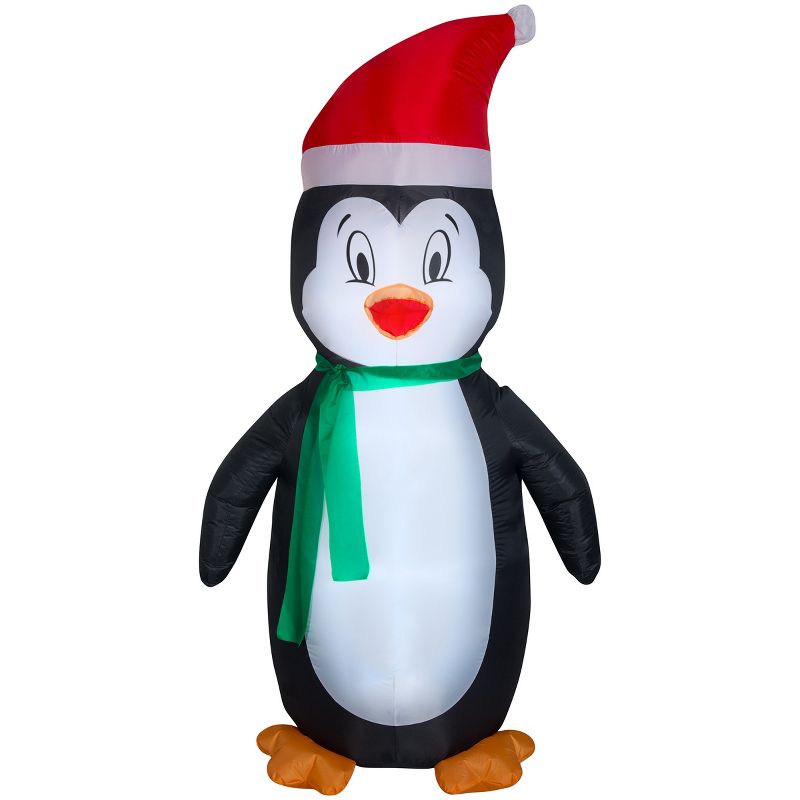 Gemmy Christmas Airblown Inflatable Penguin OPP , 7 ft Tall, White, 1 of 4
