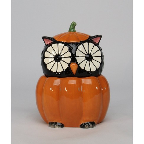 Kevins Gift Shoppe Ceramic Black Owl Pumpkin Candy Box : Target