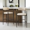 Barstools Set of 2, Counter Height Upholstered Bar Stools with Backs and Iron Legs for Kitchen Island - Leovsnove - 2 of 4