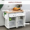 GDFStudio Scarlett Modern Rolling Kitchen Island Cart with Rubberwood Countertop and Storage Cabinets - 4 of 4
