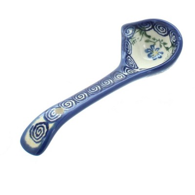 Blue Rose Polish Pottery Charleston Gravy Ladle